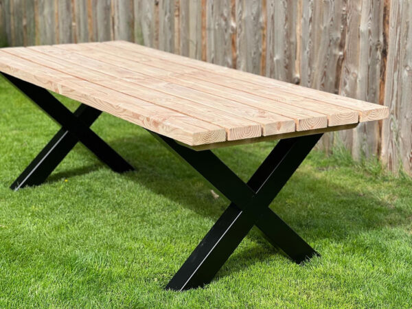 Boomstam picknick tafel van Douglas hout - Afbeelding 4