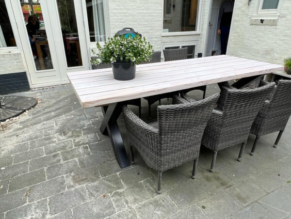 Boomstam picknick tafel van Douglas hout - Afbeelding 3