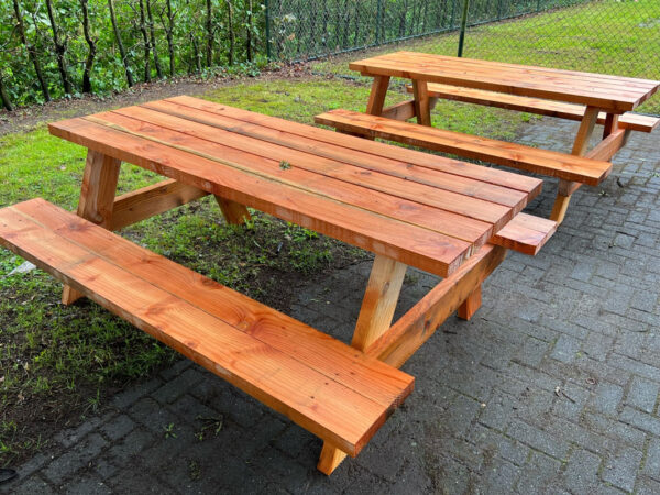 Douglas picknick tafel met losse balken - Afbeelding 3