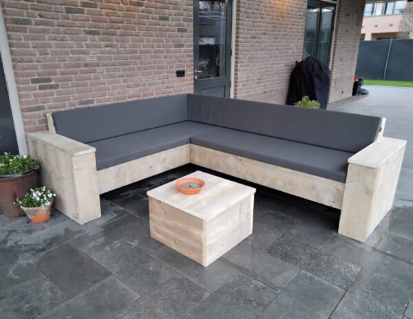 Steigerhouten hoekbank normaal - Afbeelding 5