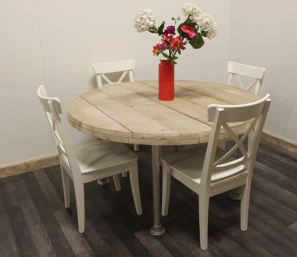 Steigerhouten ronde tafel steigerbuis - Afbeelding 4