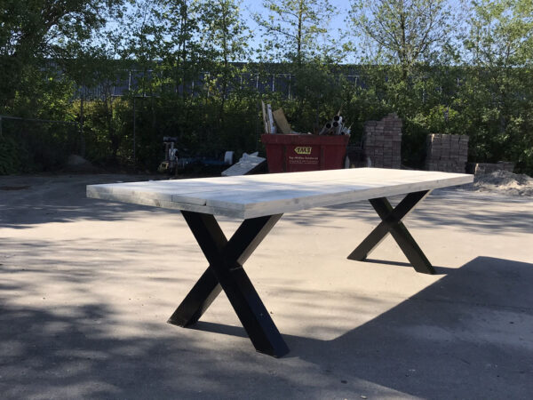 Steigerhouten tafel met stalen poten - Afbeelding 8