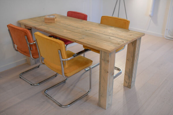 Steigerhouten tafel met blokpoten - Afbeelding 8