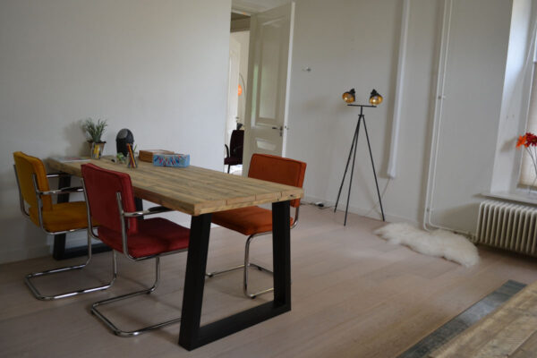 Steigerhouten tafel met stalen poten - Afbeelding 5