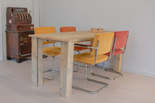 Steigerhouten tafel met blokpoten - Afbeelding 7