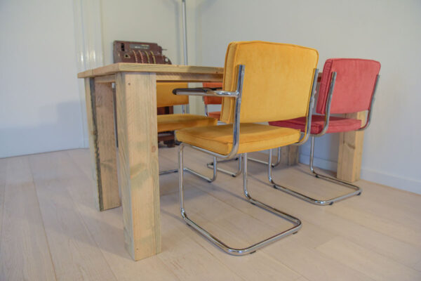 Steigerhouten tafel met blokpoten - Afbeelding 6