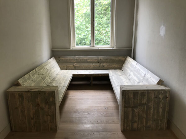 Steigerhouten U bank - Afbeelding 4