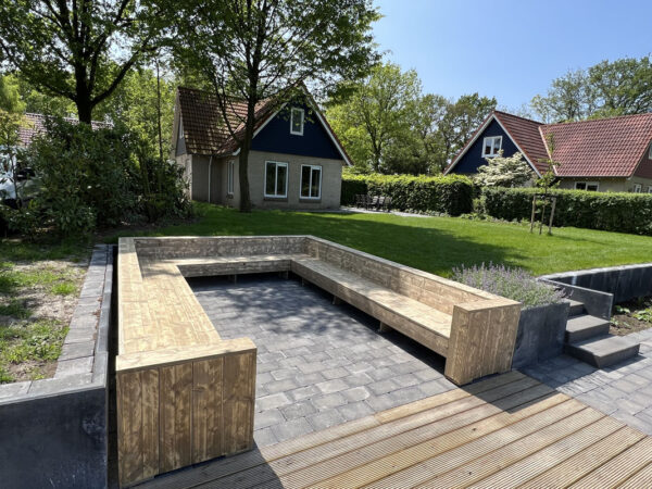 Steigerhouten U bank - Afbeelding 3