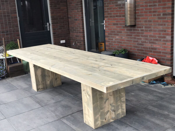 Steigerhouten tafel met staanders - Afbeelding 4